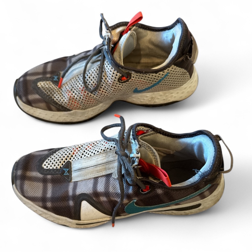 Nike PG 4 Paul George Football Gray/Laser Plaid Basketball Shoe Size 10.5 - Picture 3 of 15